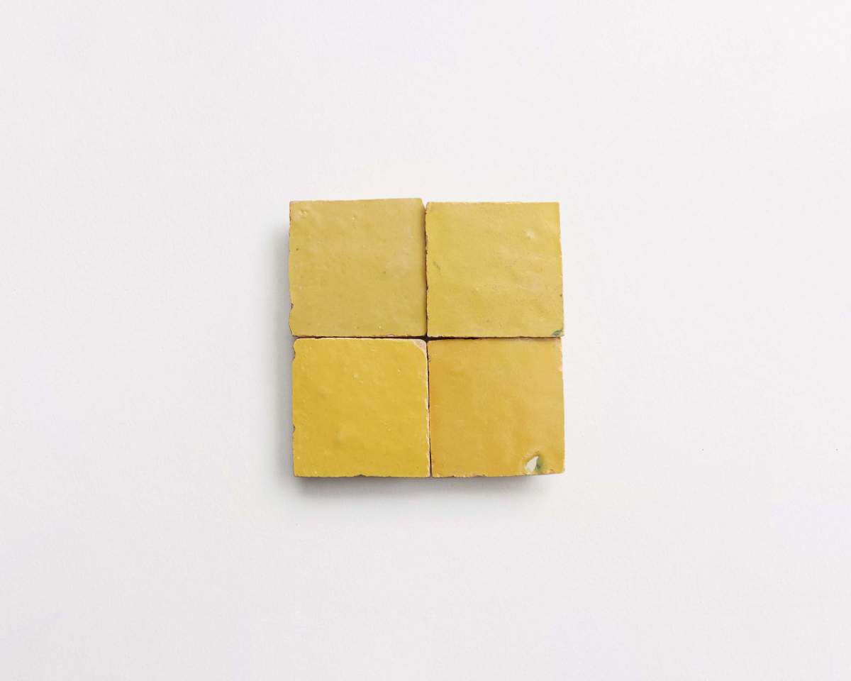 Indian saffron zellige moroccan terracotta tile.