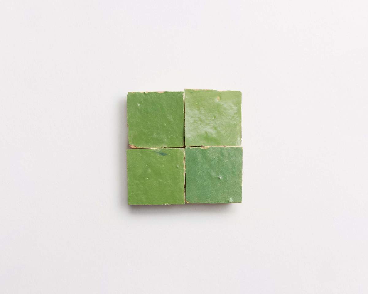 Zellige tiles moroccan fallen citrus 2" square.