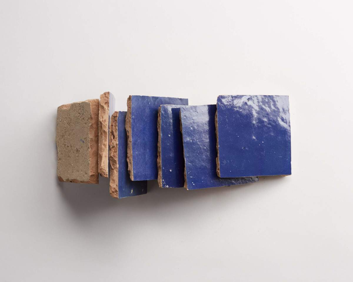 Zellige tiles ancient sea dark blue 4" square.