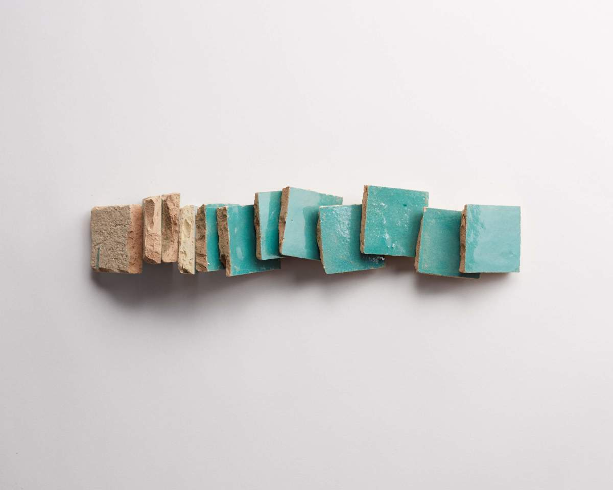 Forgotten turquoise unmounted zellige tile.