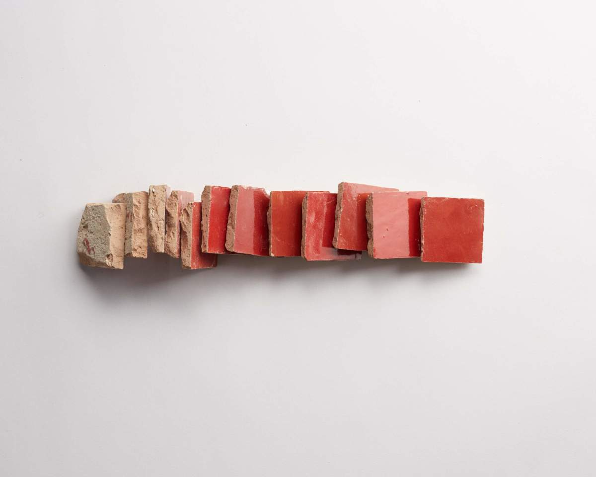 Zellige tiles palace red 2" square.