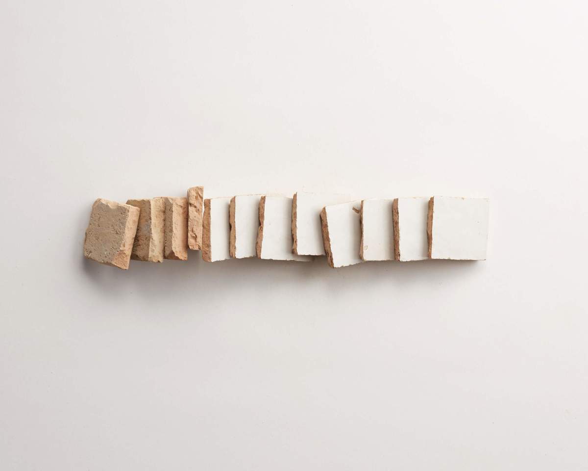 Zellige tiles moroccan weathered white 2" square.