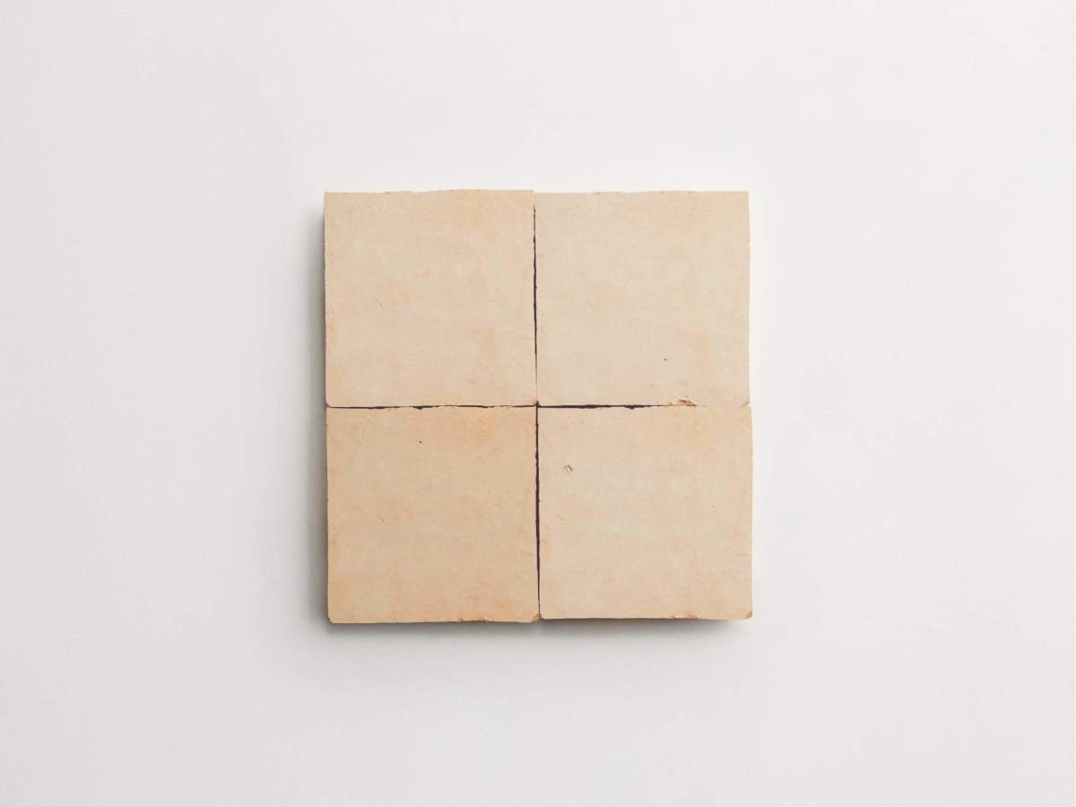 Zellige tile terracotta unglazed natural 4" square.
