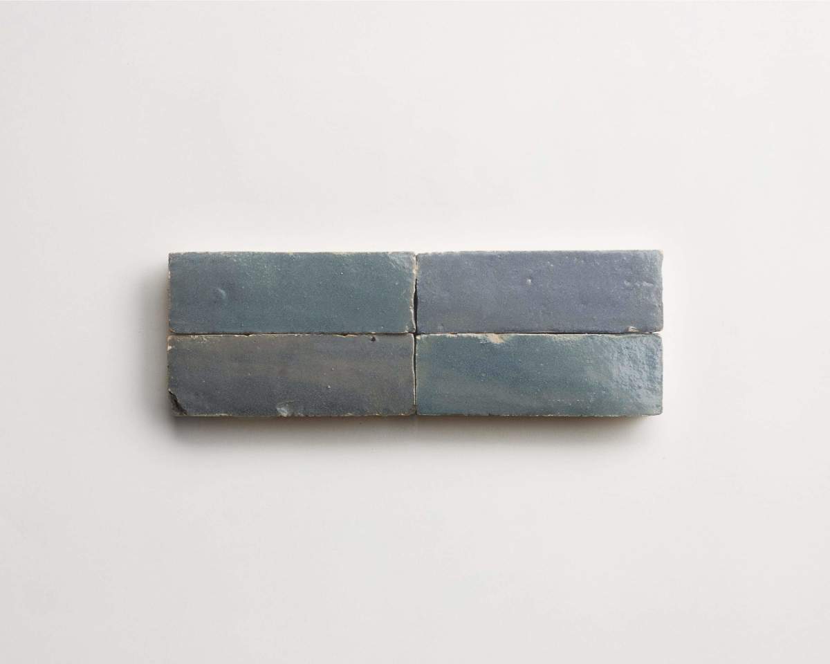 Four rectangular blue-gray tiles are arranged in a horizontal row on a plain white background.