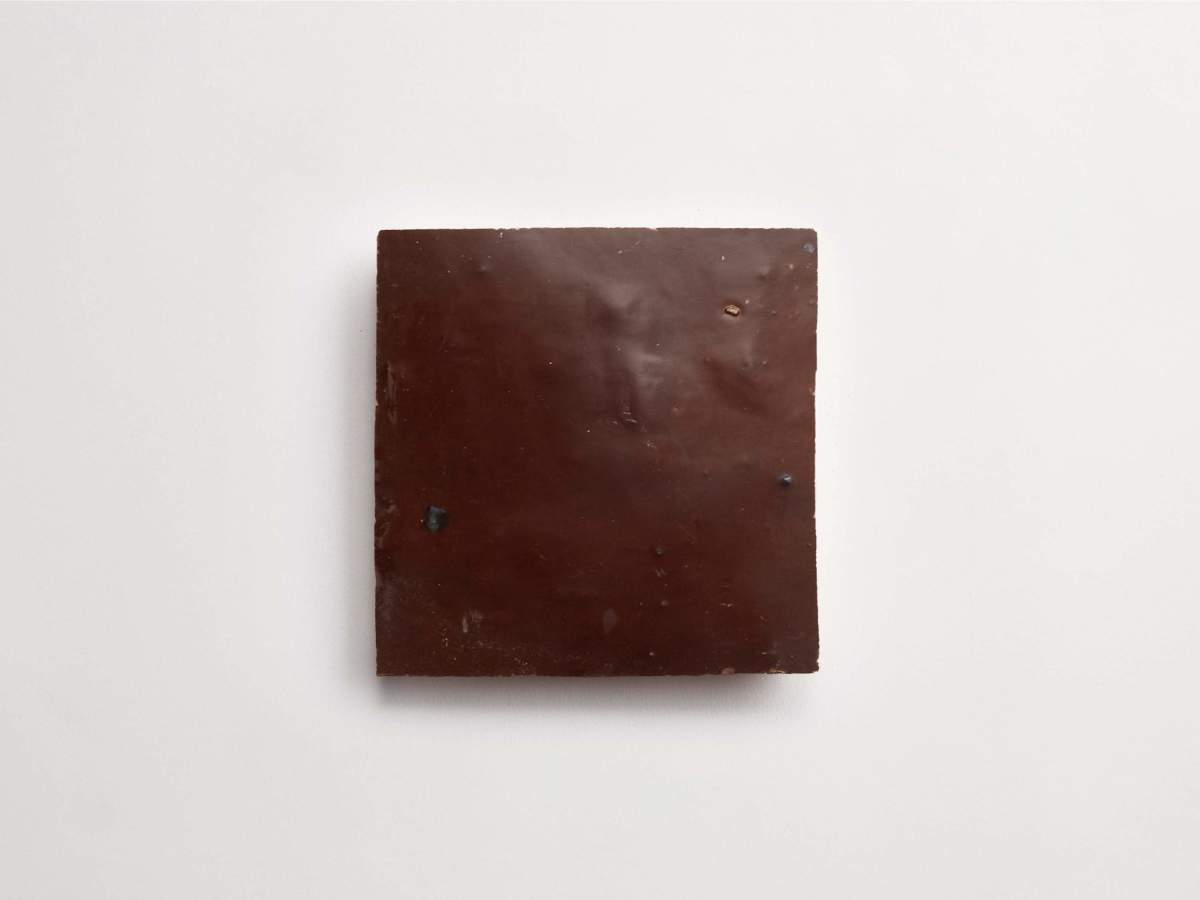 Zellige tiles moroccan argan brown 4" square.