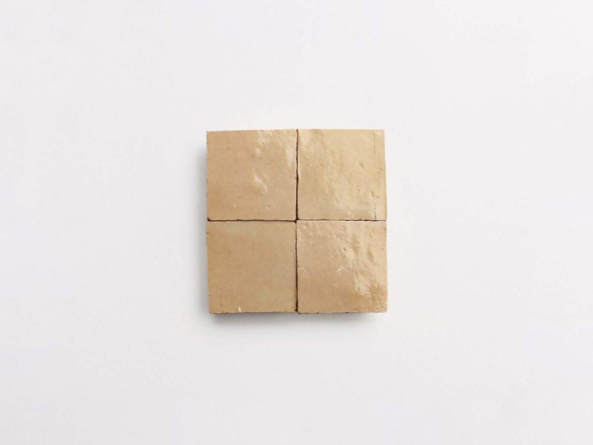 Zellige tile vesper sands natural 2" square.