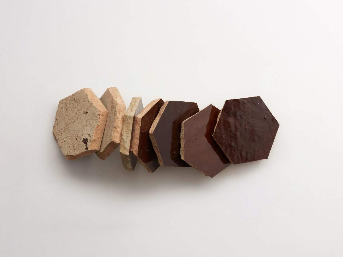 Zellige tile moroccan argan brown hexagon.