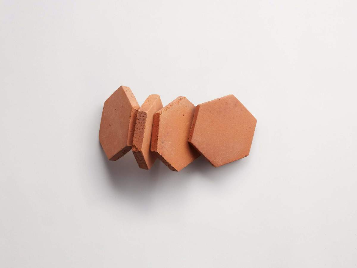 Terracotta tile le sol petit hex.