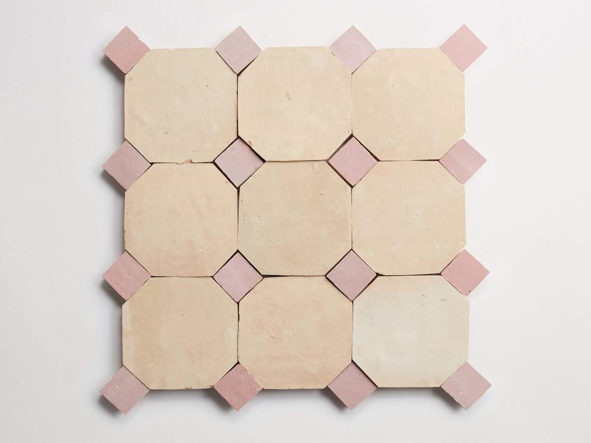 Natural octagon & vintage rose bouchon zio & sons + tile.
