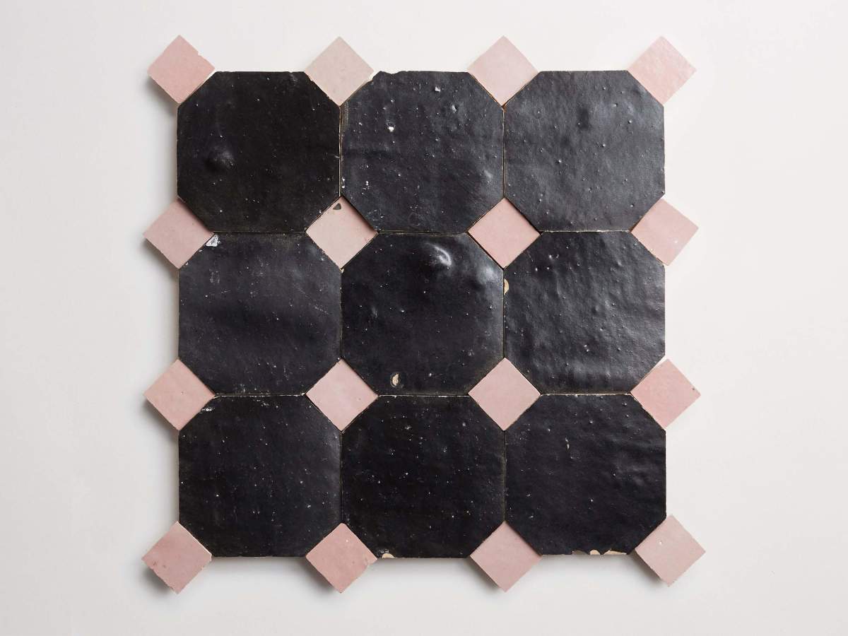 Charred cedar octagon & vintage rose bouchon zio & sons + tile.