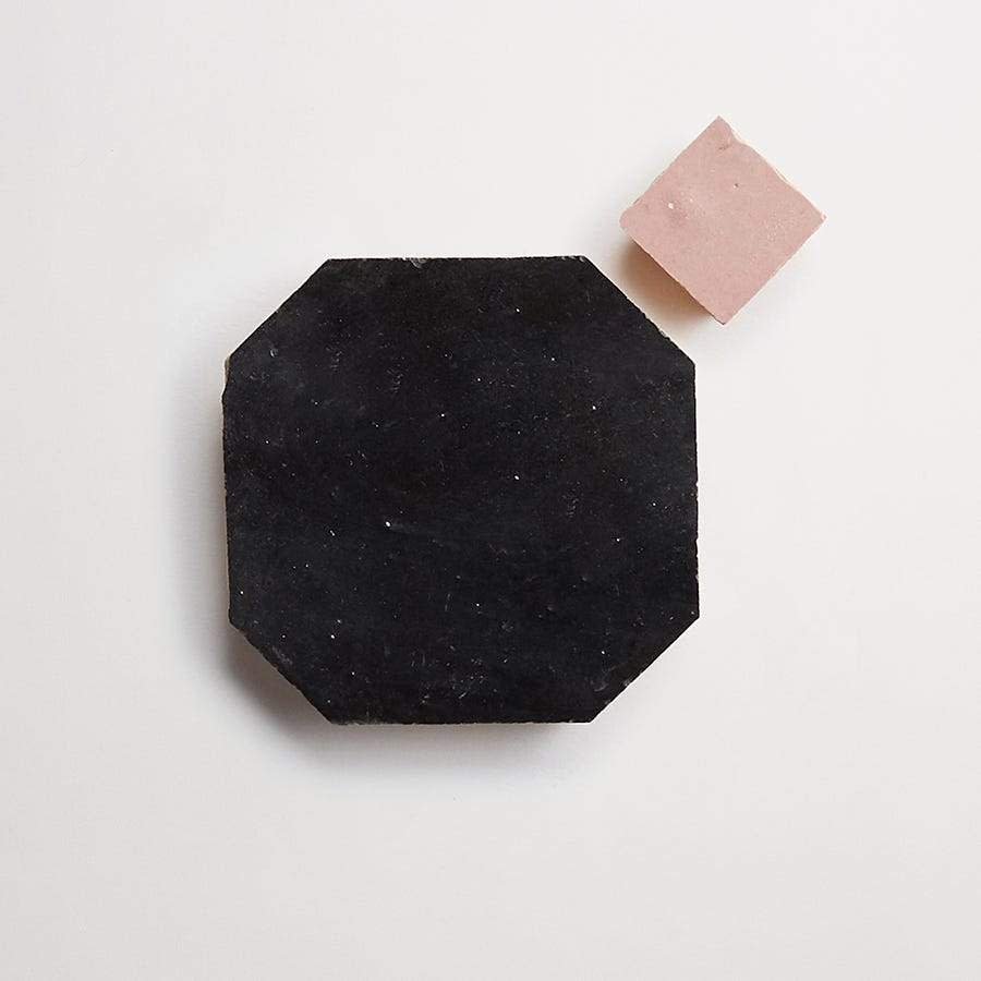 zio & sons + clé | charred cedar octagon + vintage rose bouchon (bundle) | satin + gloss | sample ~ ⅜"