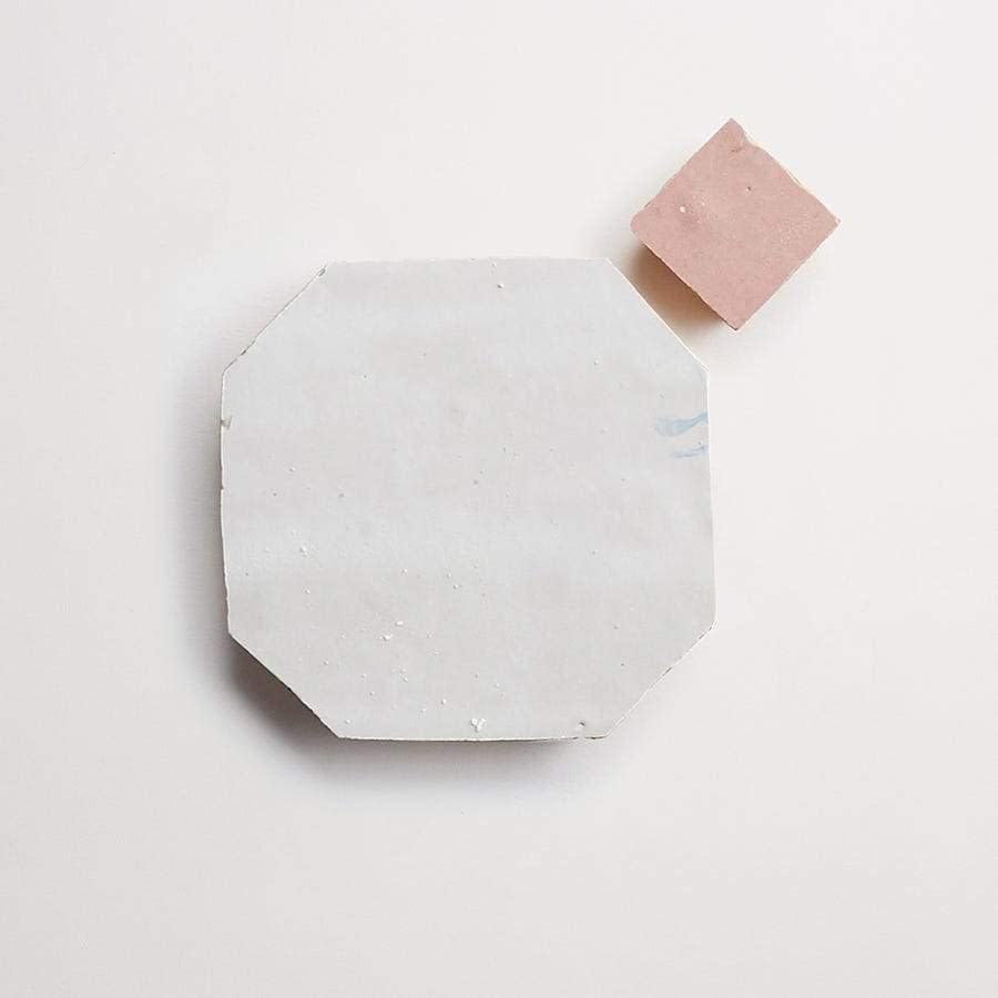 zio & sons + clé | weathered white octagon + vintage rose bouchon (bundle) | gloss | sample ~ ⅜"