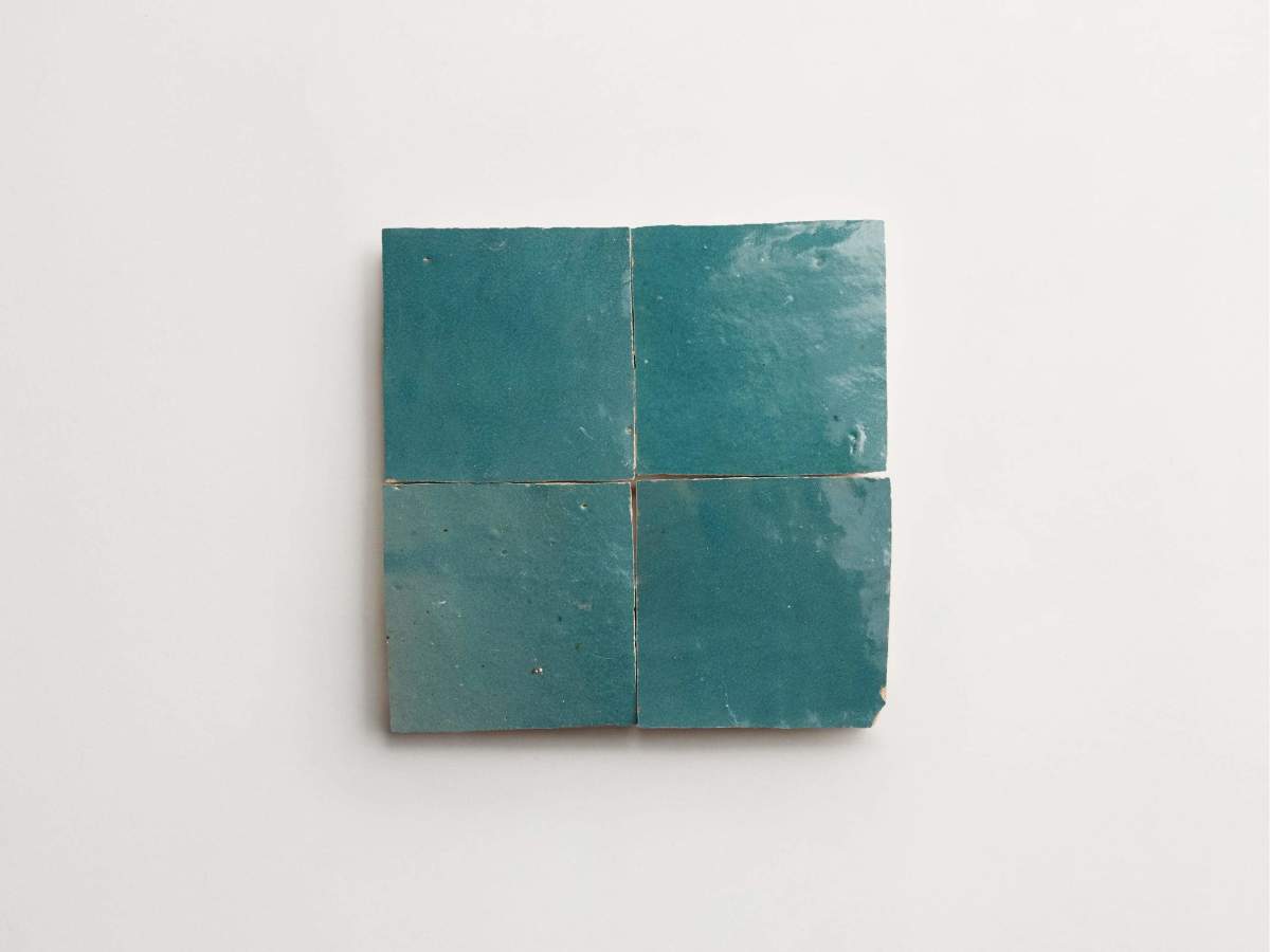 Zellige tiles fired opal 4" square.