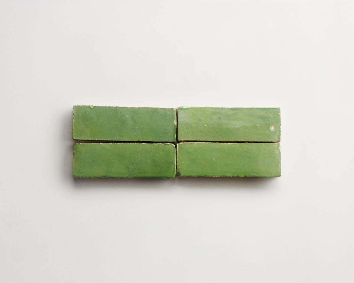 Zellige tile moroccan fallen citrus green subway.