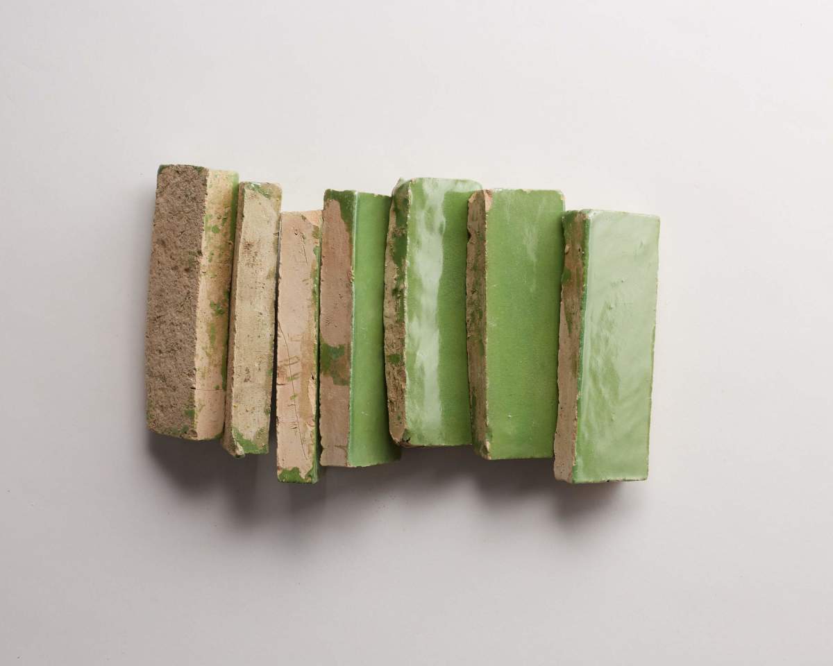 Zellige tile moroccan fallen citrus green subway.
