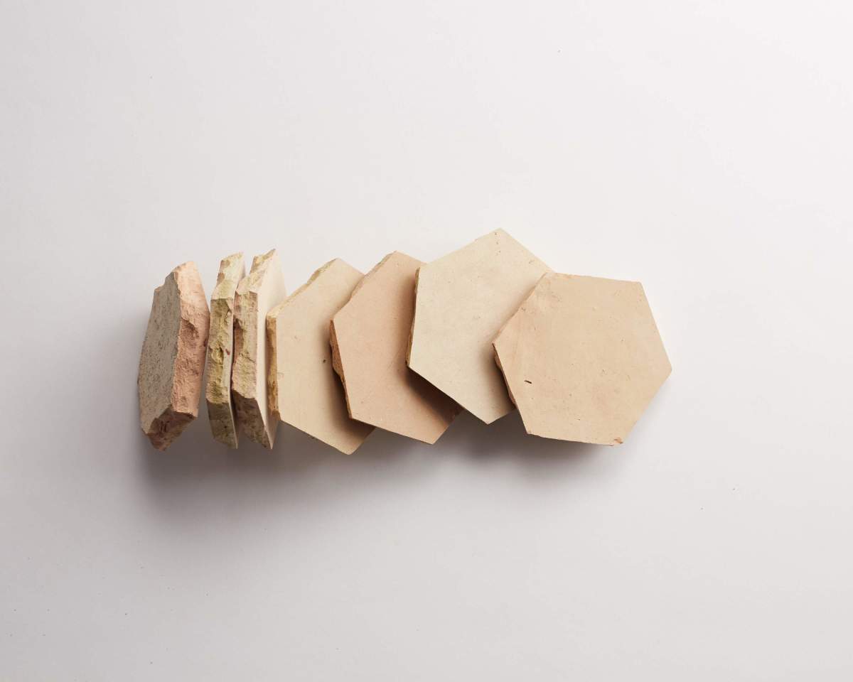 Zellige tile moroccan unglazed natural hexagon.