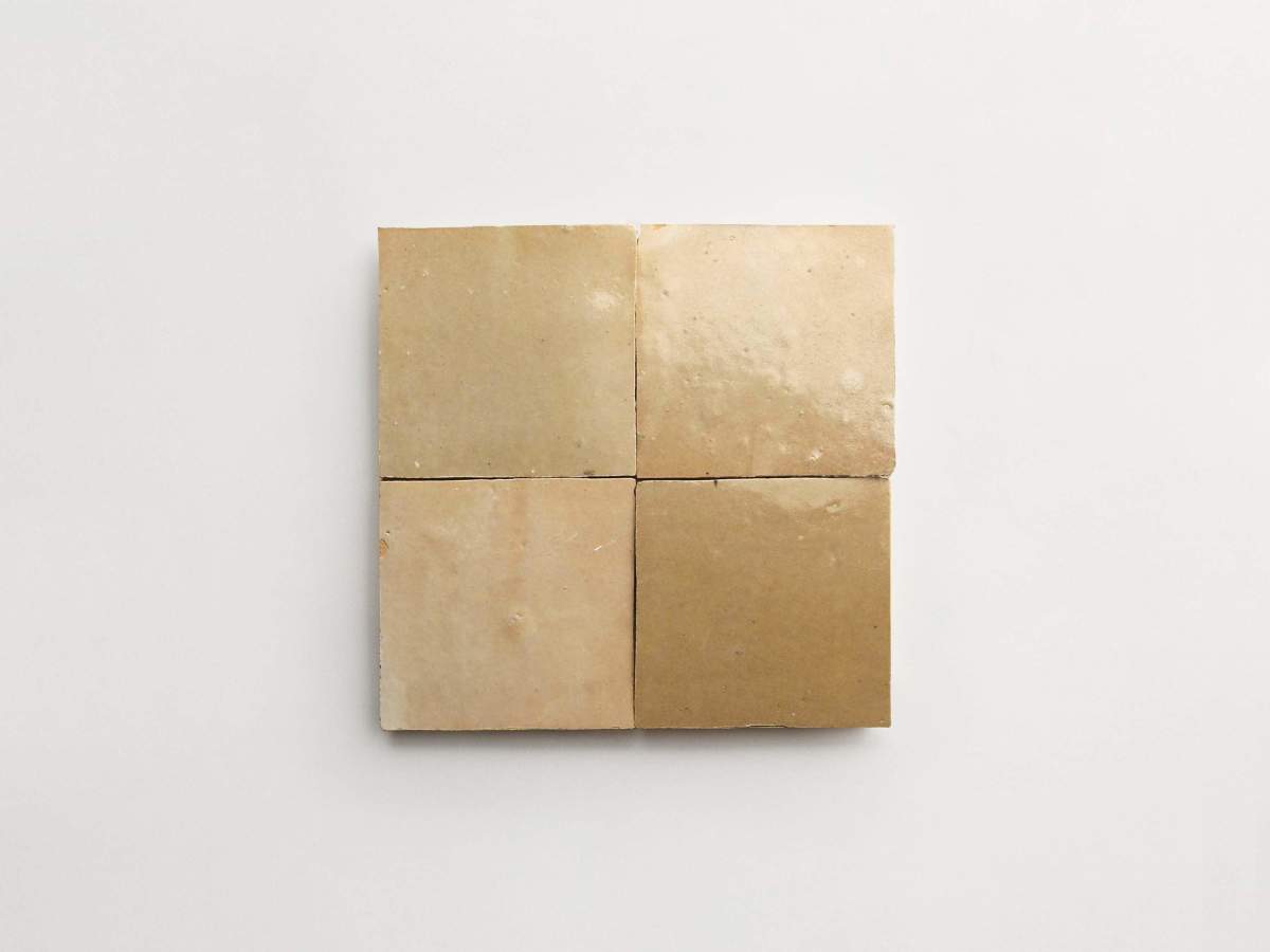 Zellige tiles vesper sands natural 4" square.