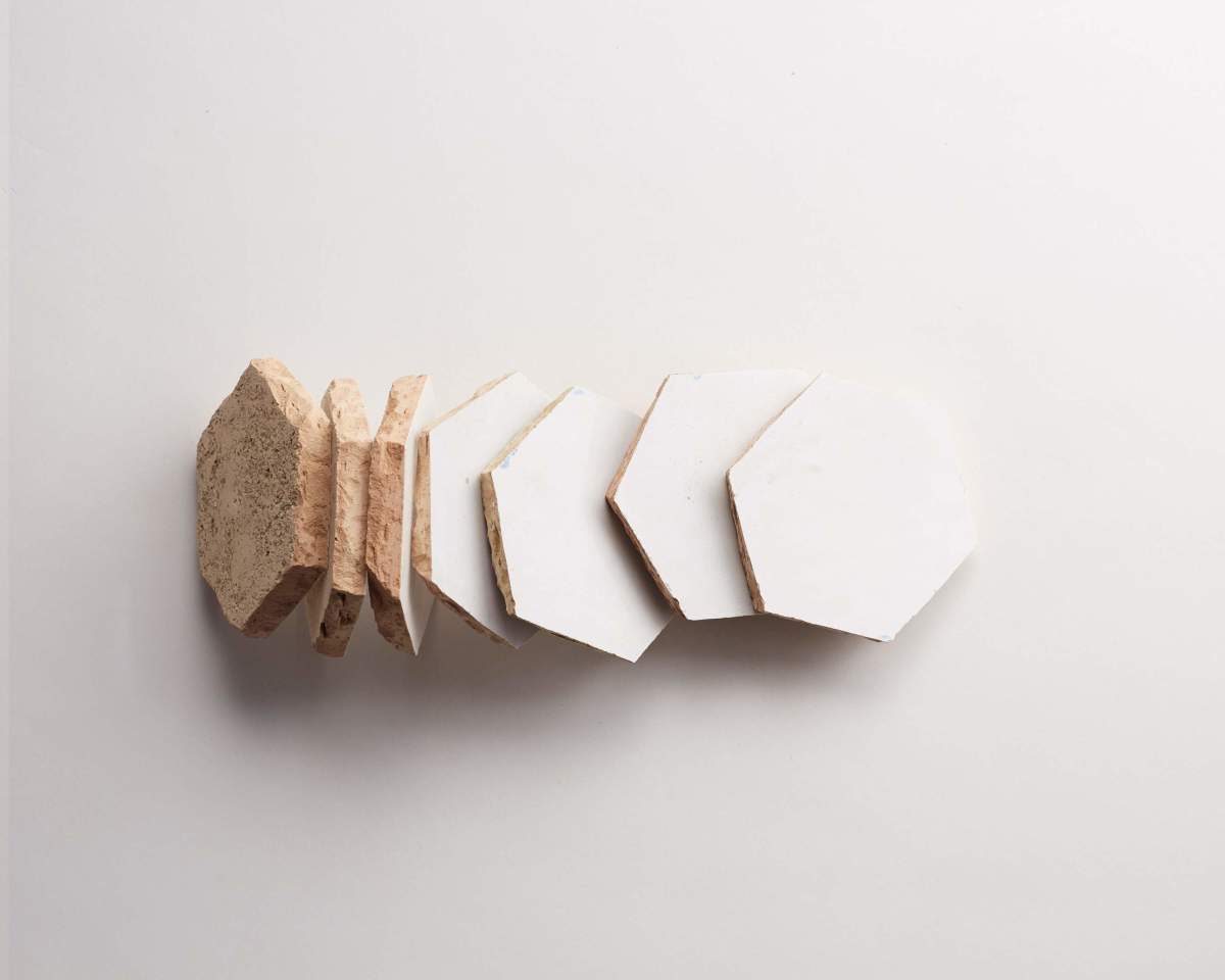 Zellige tile moroccan sea salt white hexagon.