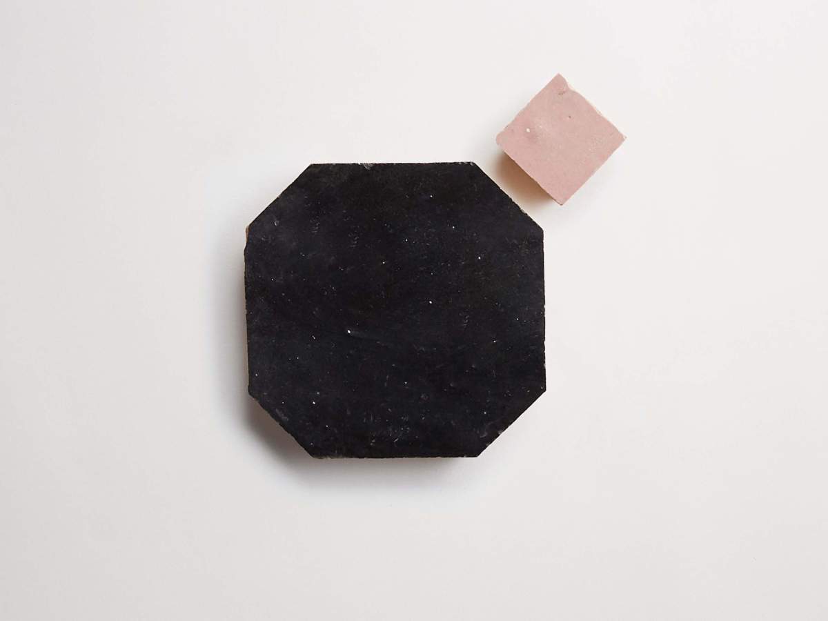 Charred cedar octagon & vintage rose bouchon zio & sons + tile.