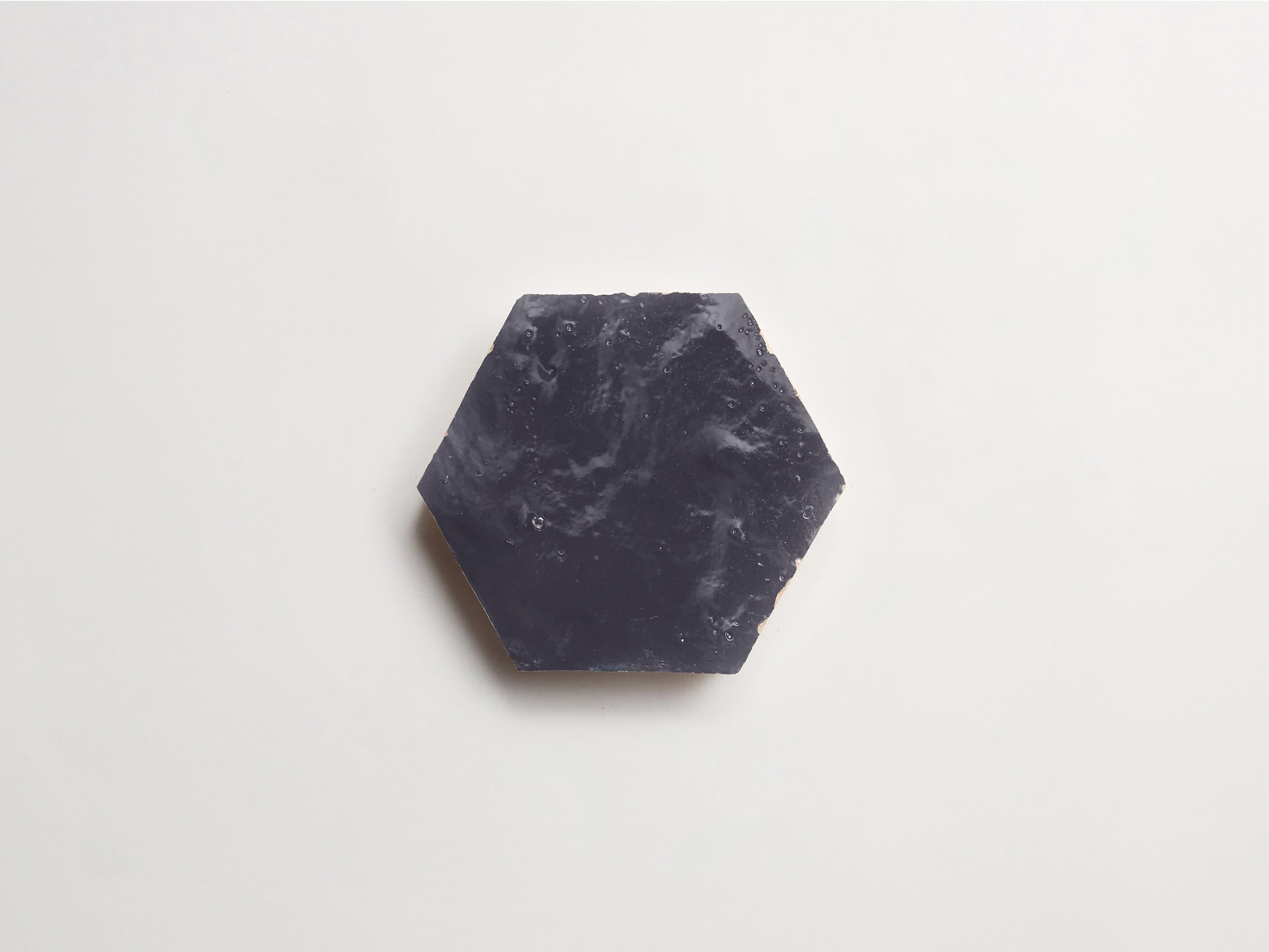zellige tile | battled armor dark grey hexagon | clé