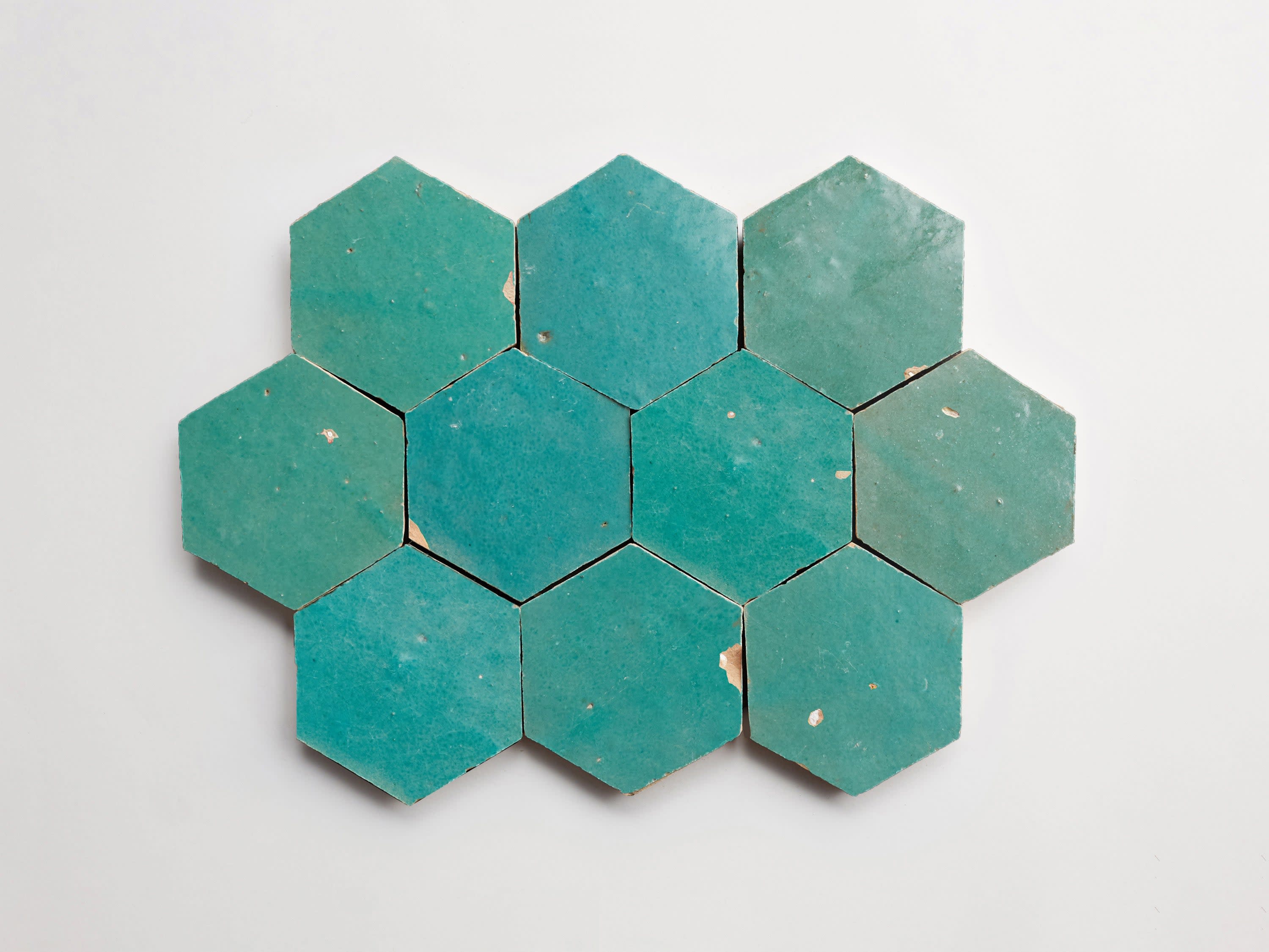 blue zellige tile | forgotten turquoise hexagon | clé
