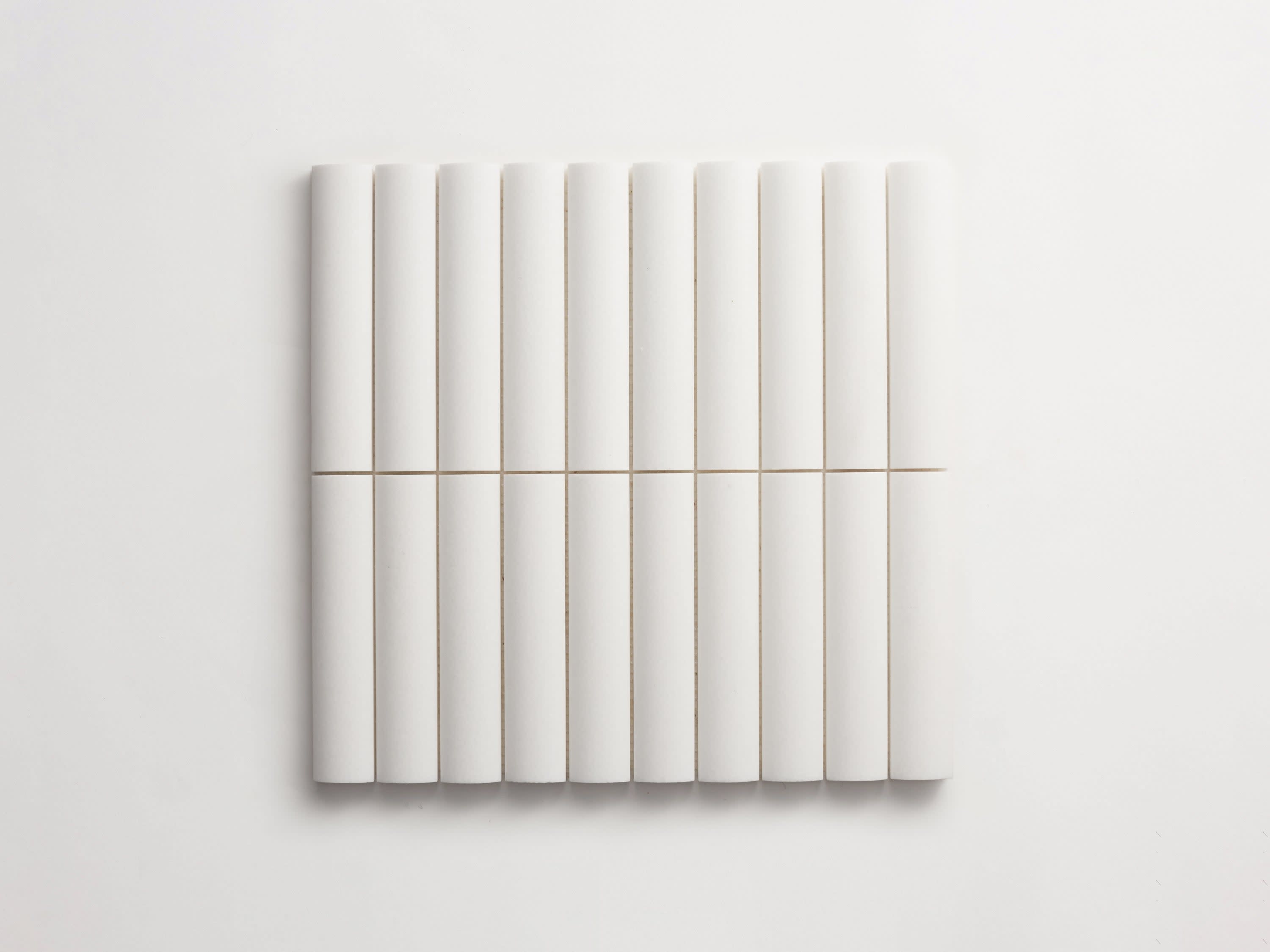 rounded 3d tile | white marble | lapidary cabochon short