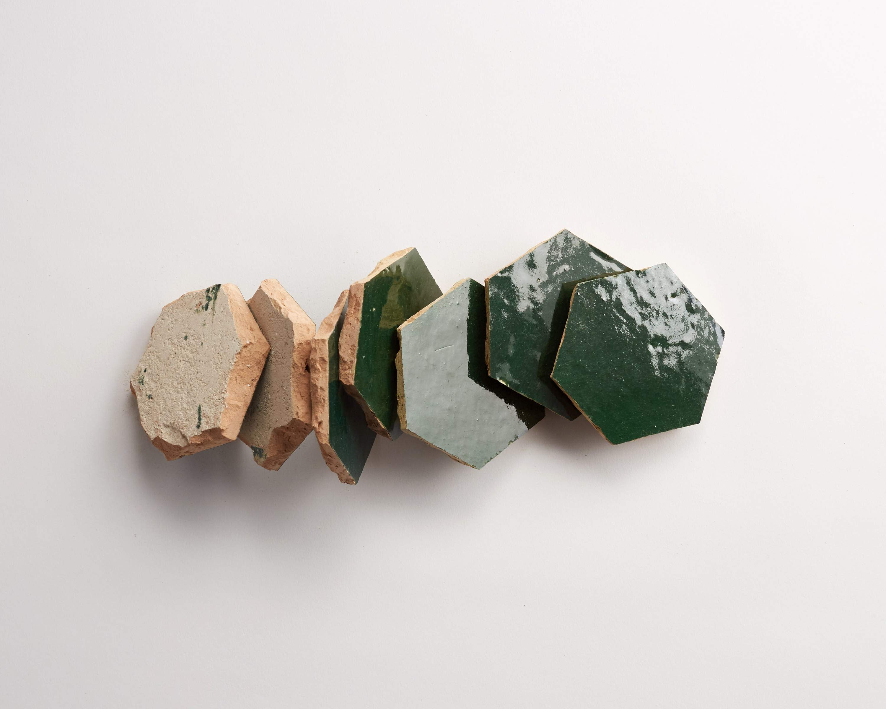 dark green zellige tile | cindered olive hexagon | clé