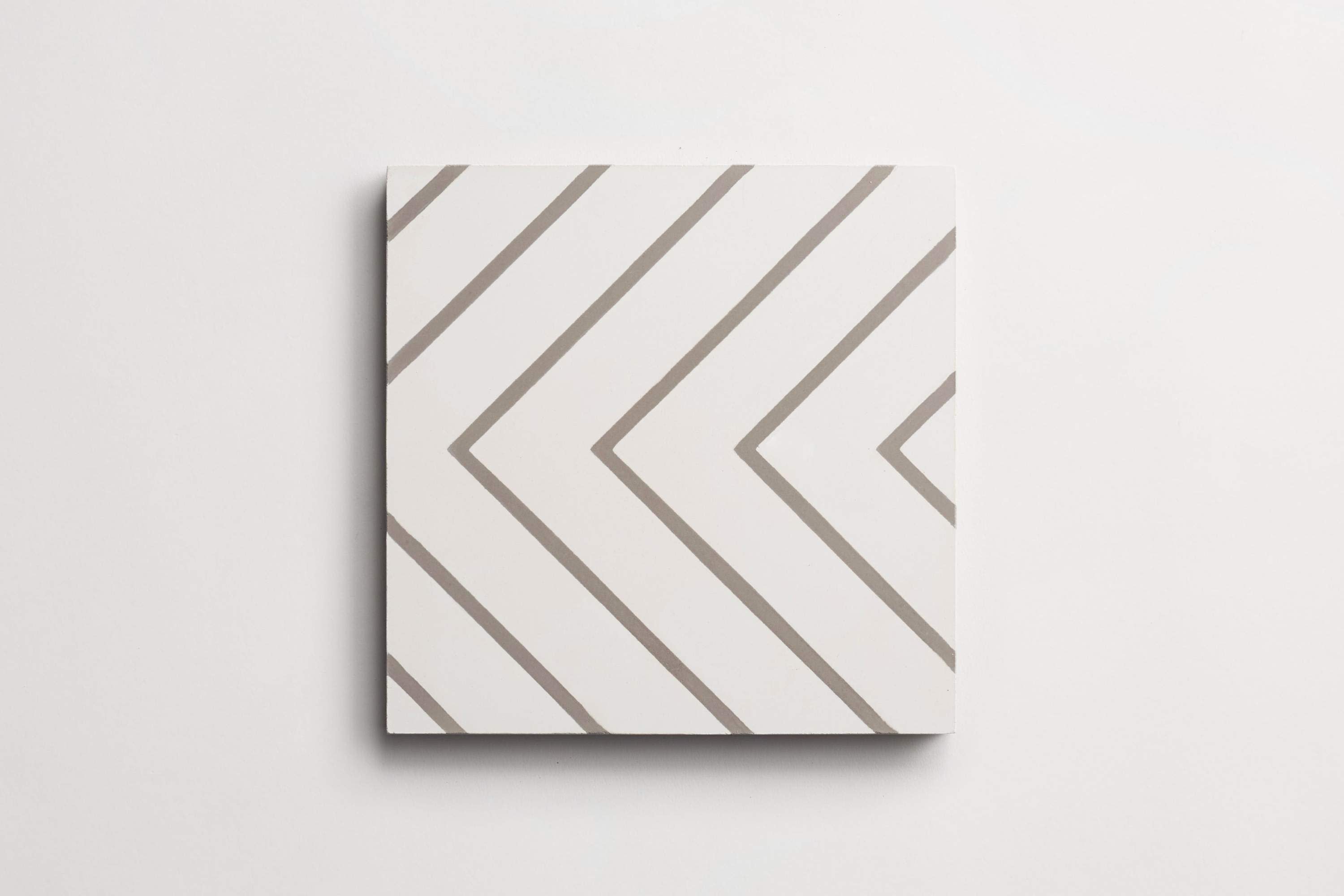 clé tile | concrete cement | zenith | grey pinstripe on white