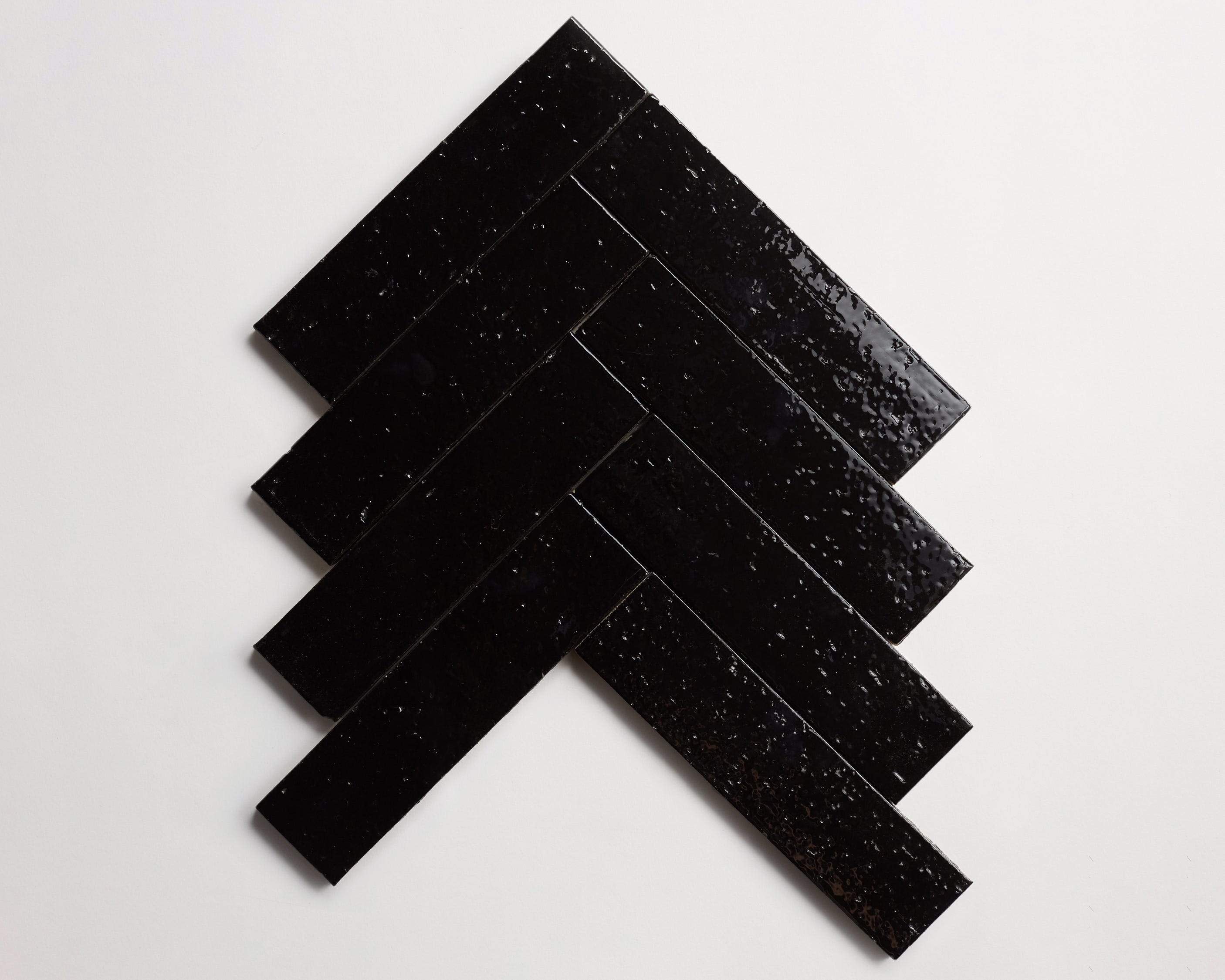modern farmhouse | glazed brick | subway | gloss black tile