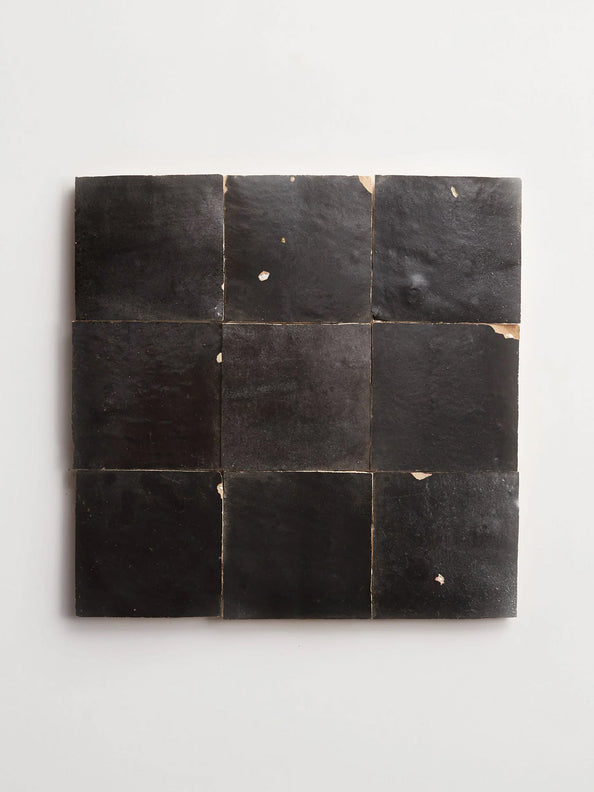 clé zellige | petite | satin | charred cedar ~ 4"x4"x⅜"