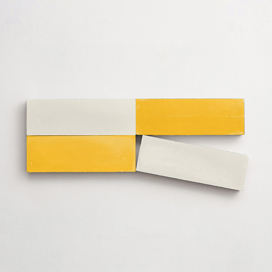 Cement Checkerboard Tile Bundle 6x2 | White, Yellow | clé