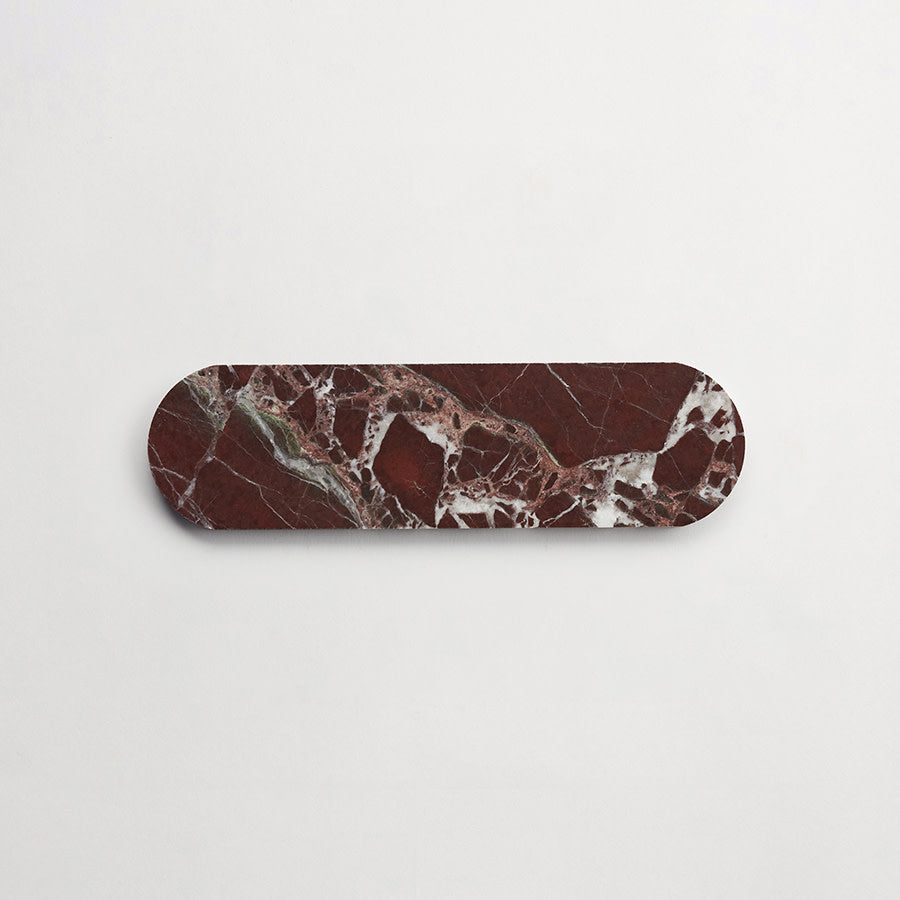 Lapidary stone tile | 8½ x 2⅜ | Oval Long | Red | Honed | clé