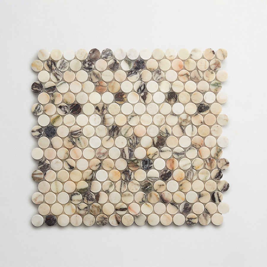 clé calacatta viola | penny round sheet