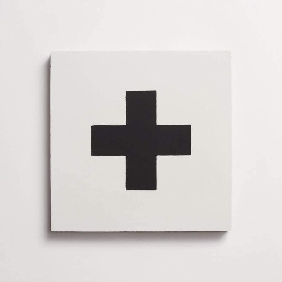 clé tile | concrete cement | swiss cross | black white
