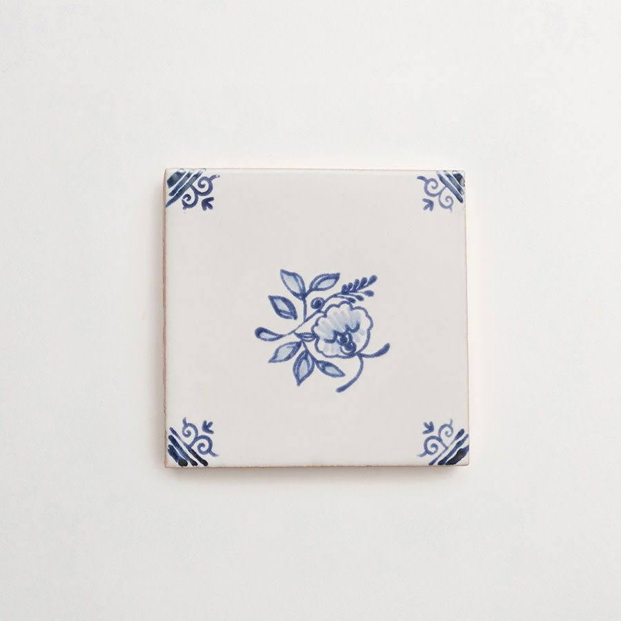 Italian Maiolica 4x4 Tile Floral Corner Deco Style #4 | clé