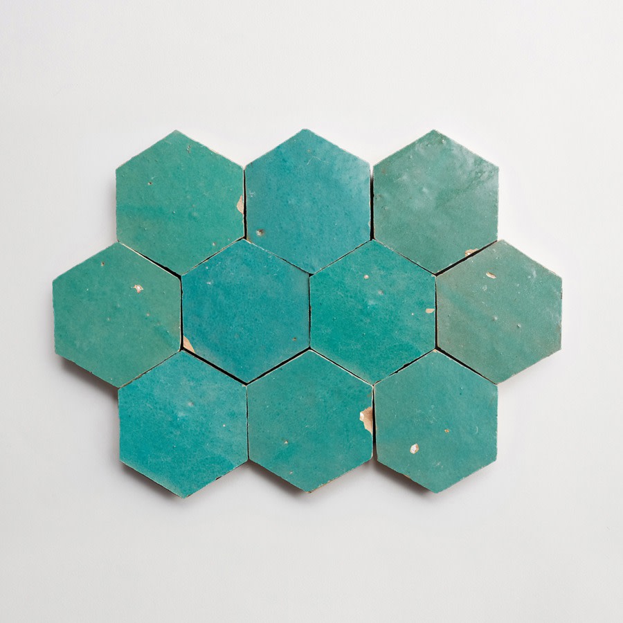 blue zellige tile | forgotten turquoise hexagon | clé