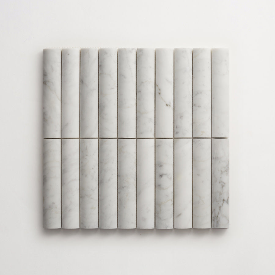 carrara marble | rounded 3-d tile | cabochon short | clé