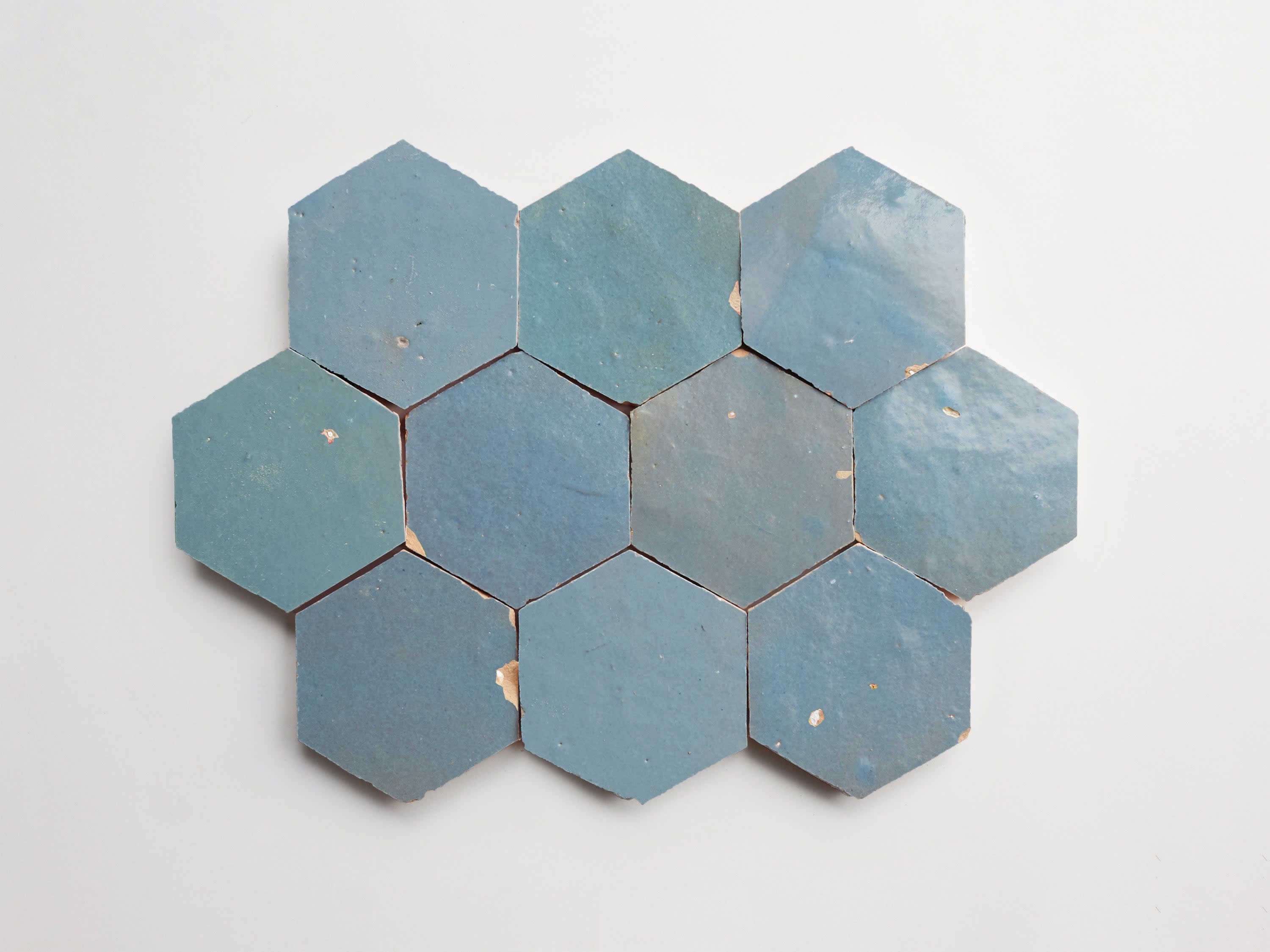 blue zellige tile | terracotta | pending storm hexagon | clé