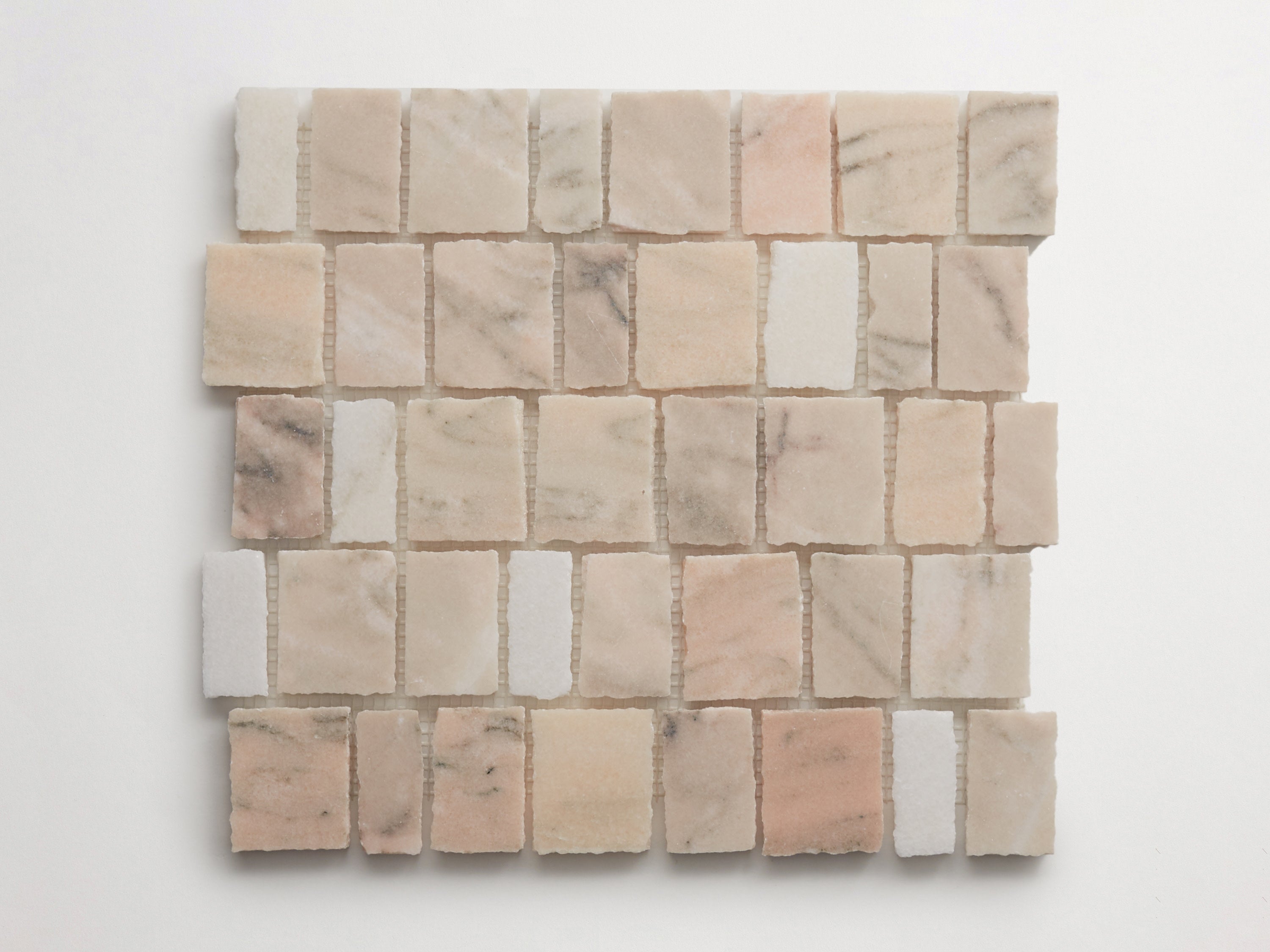 lapidary mosaic tile sheet | pink/grey | 12.25 x 11.125