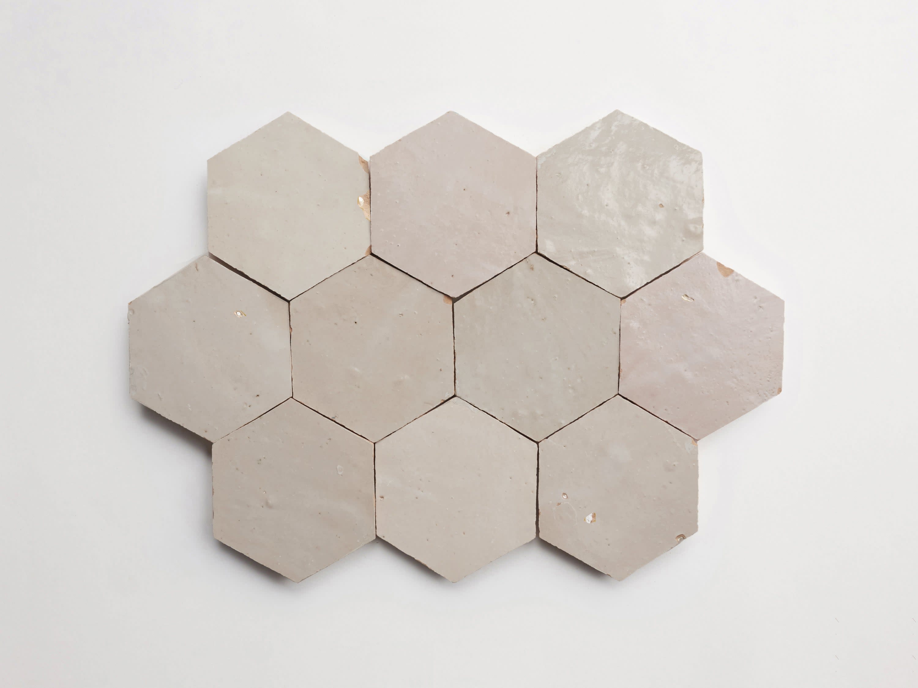 zellige tile | neutral glaze | parched vellum hexagon | clé