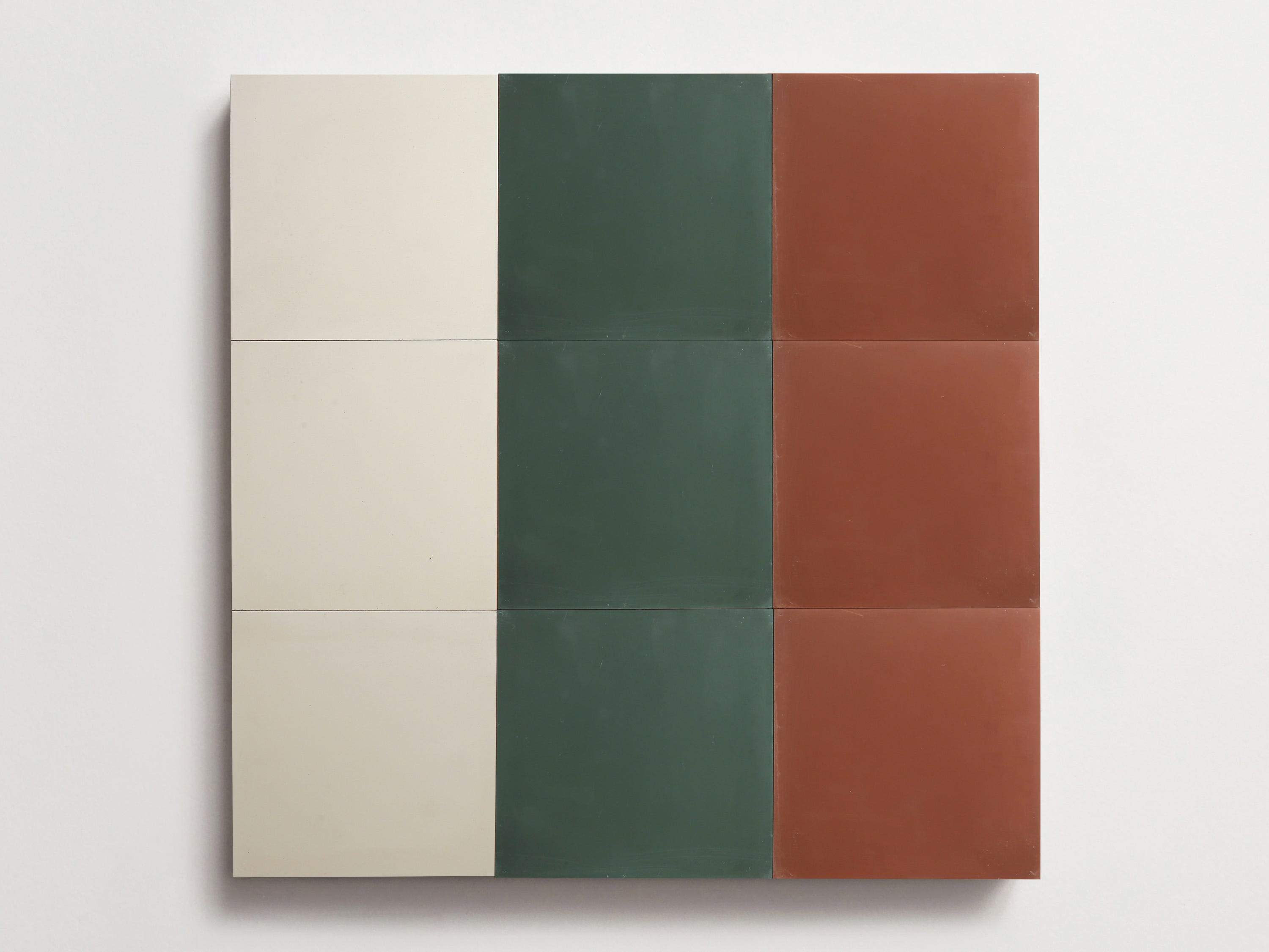 Cement Checkerboard Tile Trio 8x8 | Red, Green, White | clé
