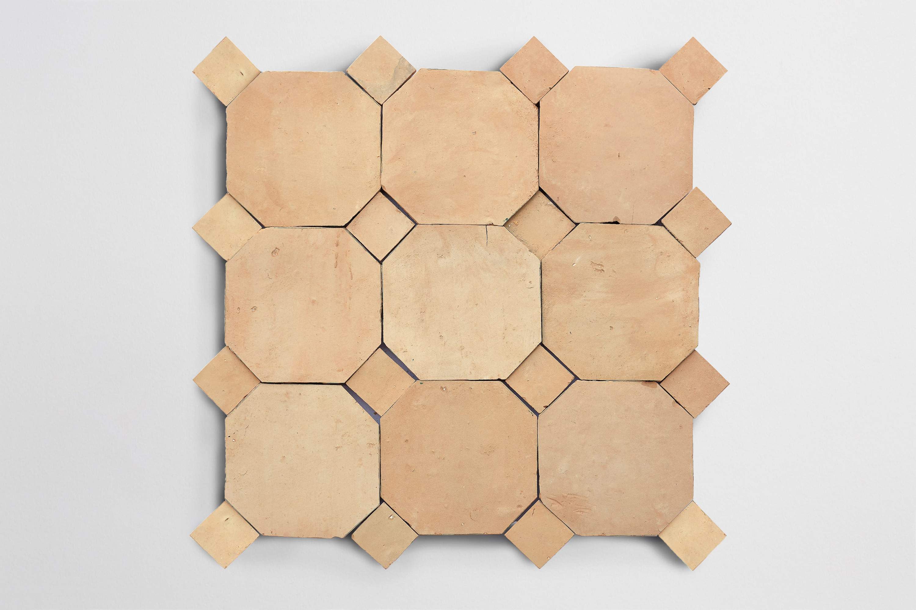 zellige natural octagon & bouchon | moroccan terracotta tile