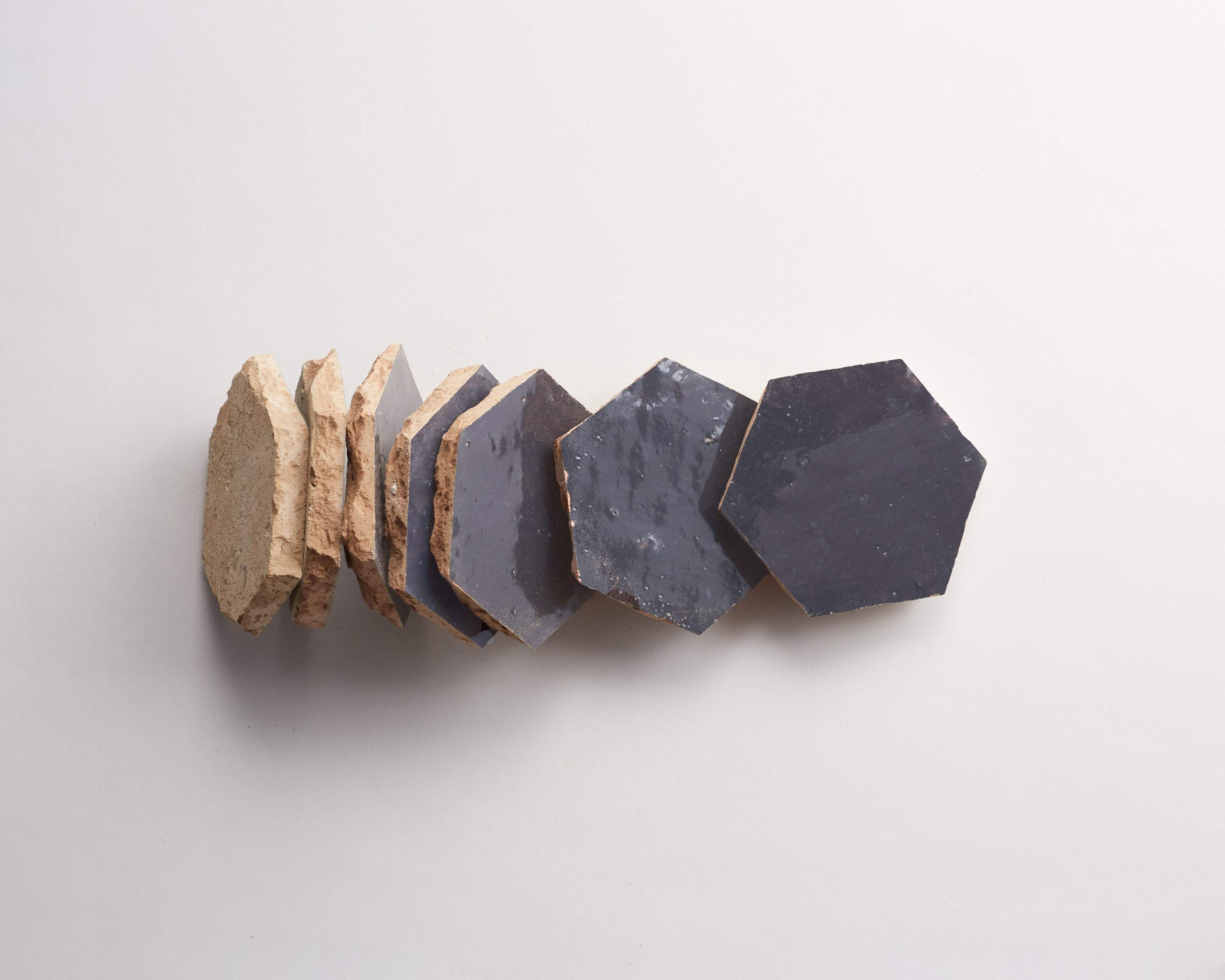 zellige tile | battled armor dark grey hexagon | clé