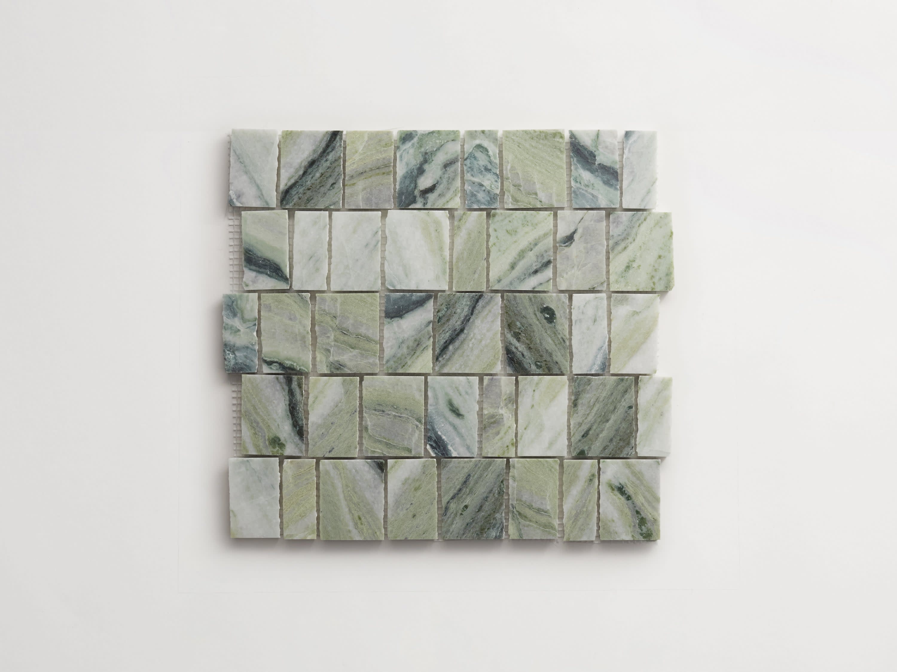 green mosaic tile marble rough cut lapidary cl tile