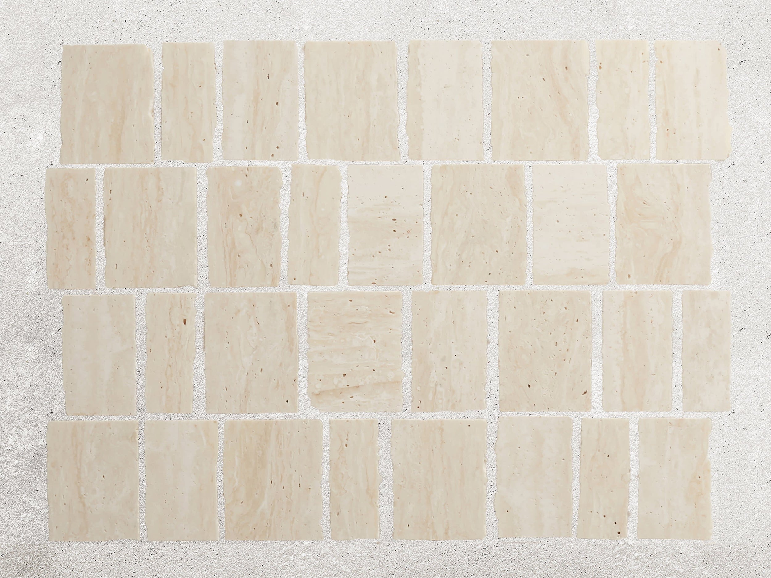 lapidary | rough cut mosaic sheet | beige travertine (standard joint) ~ 11⅛"x12¼"x⅜"