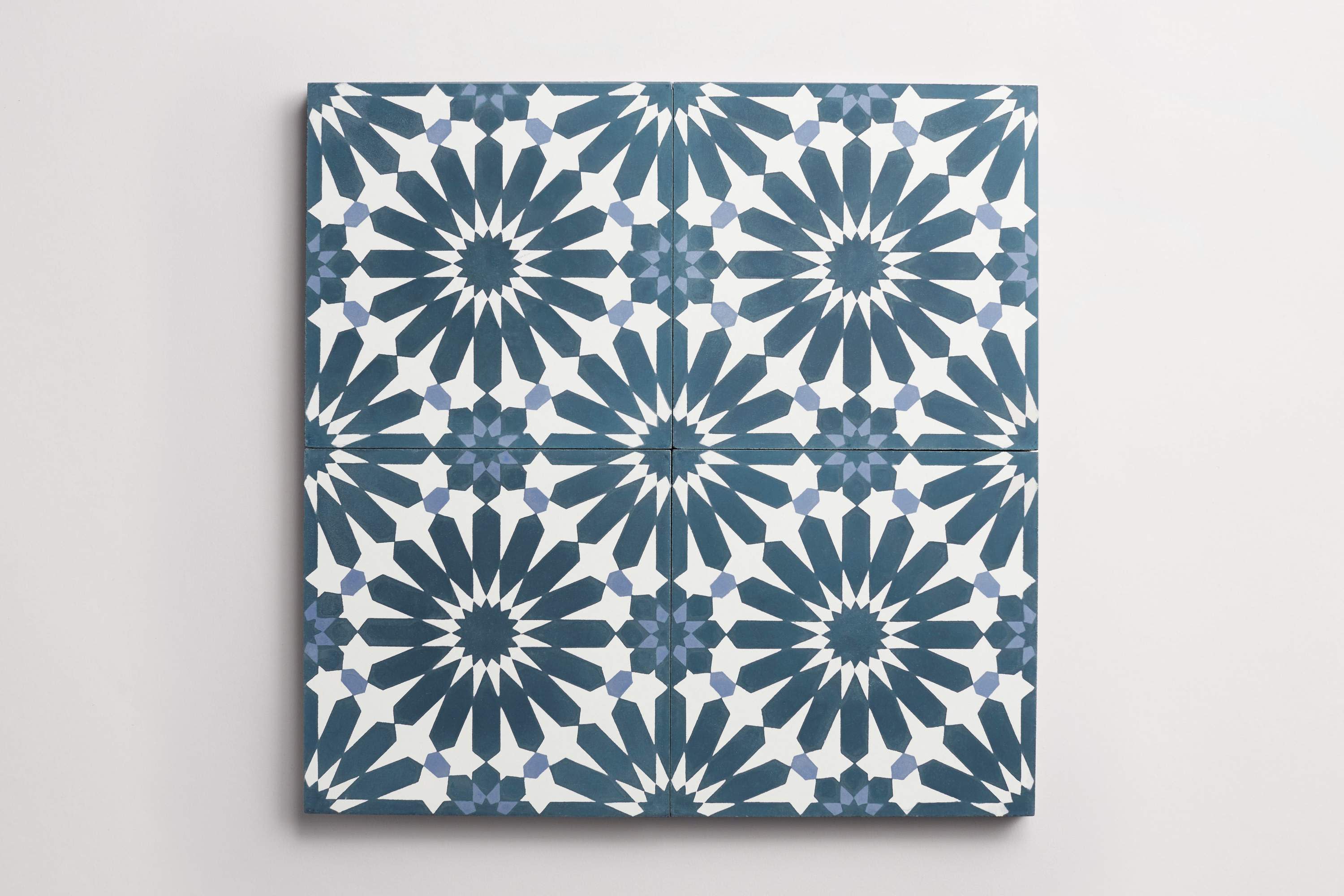 ダイヤグラム 染め フォックス ブルーフォックス ベスト ジレ 裏地総柄 clé tile | alhambra | concrete cement | blue | moroccan