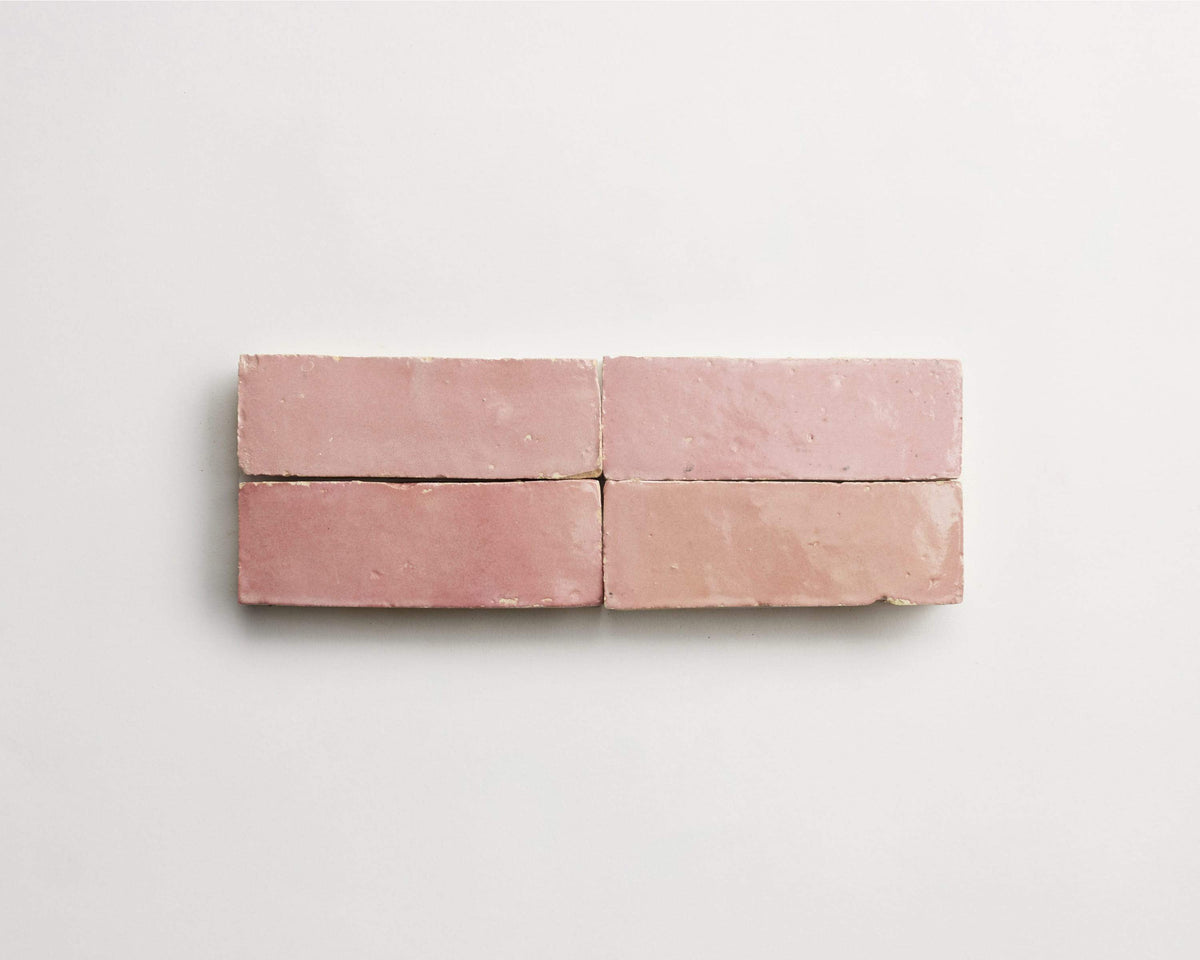zellige tile | vintage rose pink subway bejmat | clé – clé tile
